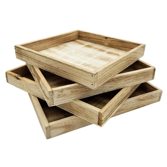 Dekotablett aus Holz – Braun, bis 26 cm
