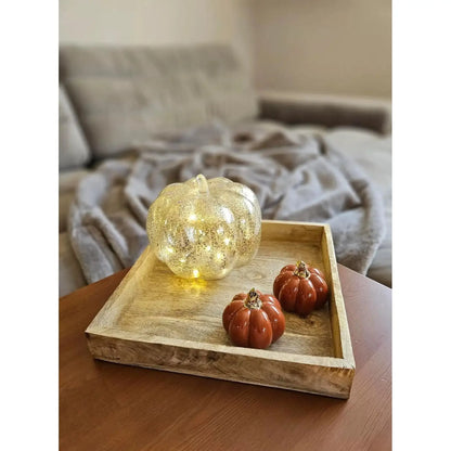 Mangoholz-Tablett 30 x 30 cm als natürliche Tisch- und Wohnraumdeko