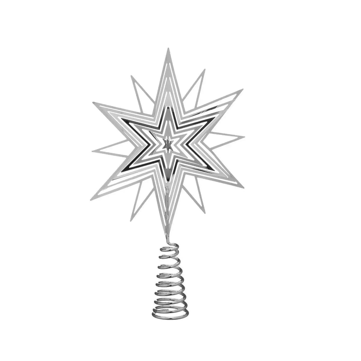 Tannenbaumspitze aus Metall – Silber, 20 cm