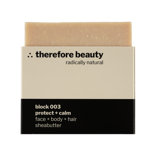 Bestandteil des SKW-Pflegesets: therefore beauty block 003 Sheabutter-Naturseife 100 g