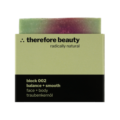 Productfoto: therefore beauty block 002 – druivenpitoliezeep