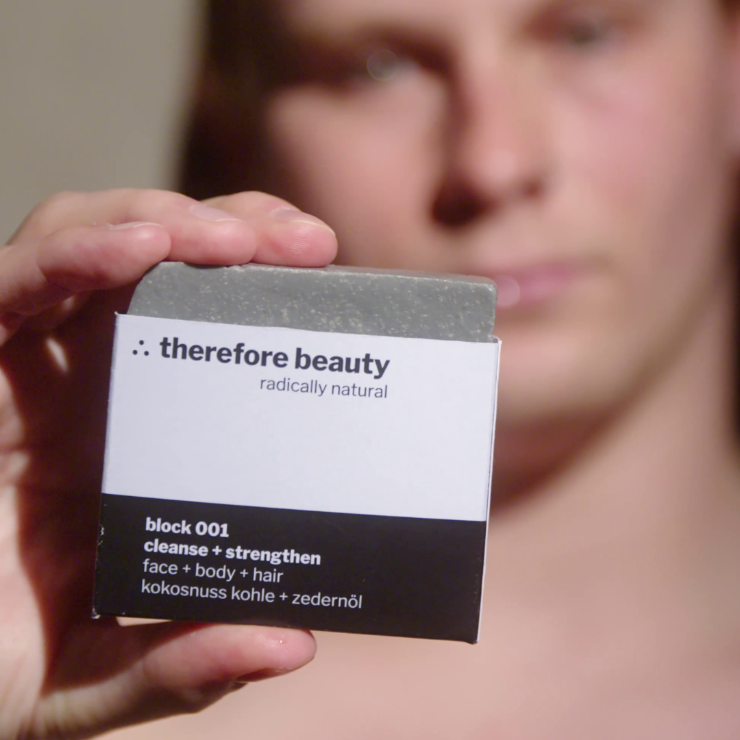 Ürün görseli: therefore beauty block 001 – aktif kömürlü sabun