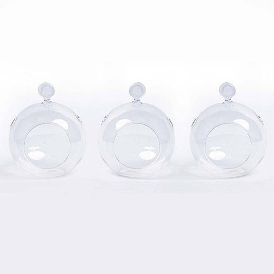 Drei Glas-Weihnachtskugeln zum Befüllen, 10,5 cm Durchmesser