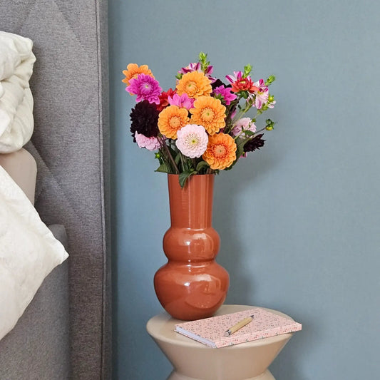 Metallvase – 30 cm in Beige oder Terrakotta