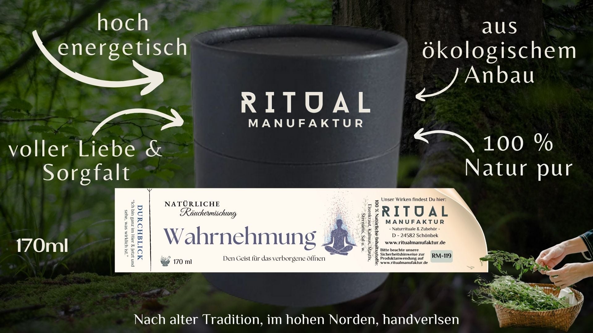 Feinwürzige Wahrnehmung Räuchermischung mit Kräutern und Harz