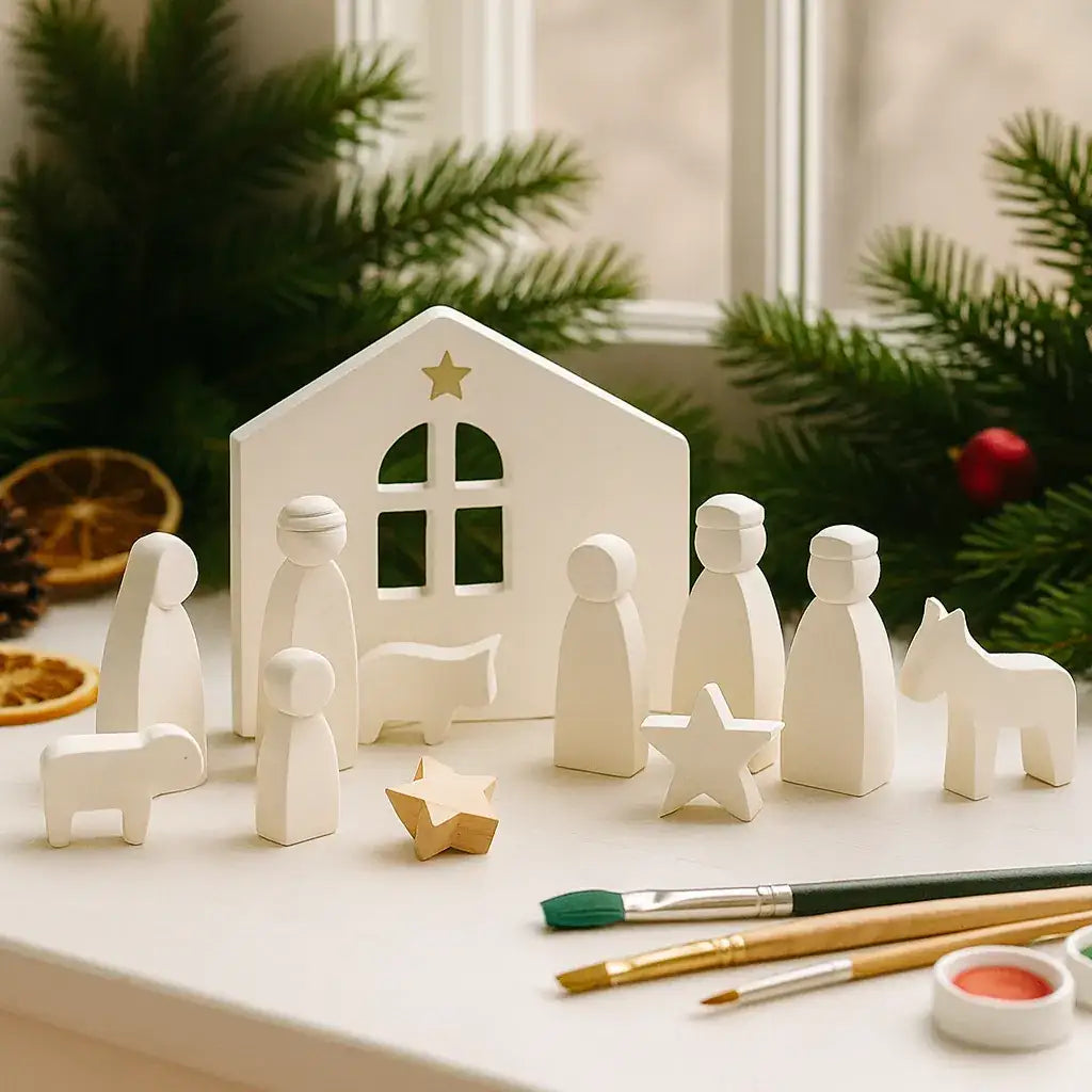 Kleine Weihnachtskrippe von SteinKunstWerk für stilvolle Wohnatmosphäre und bewusste Momente