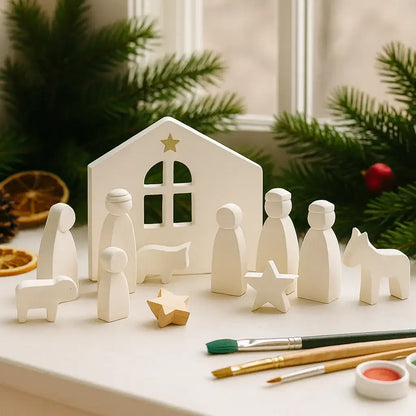Kleine Weihnachtskrippe von SteinKunstWerk für stilvolle Wohnatmosphäre und bewusste Momente