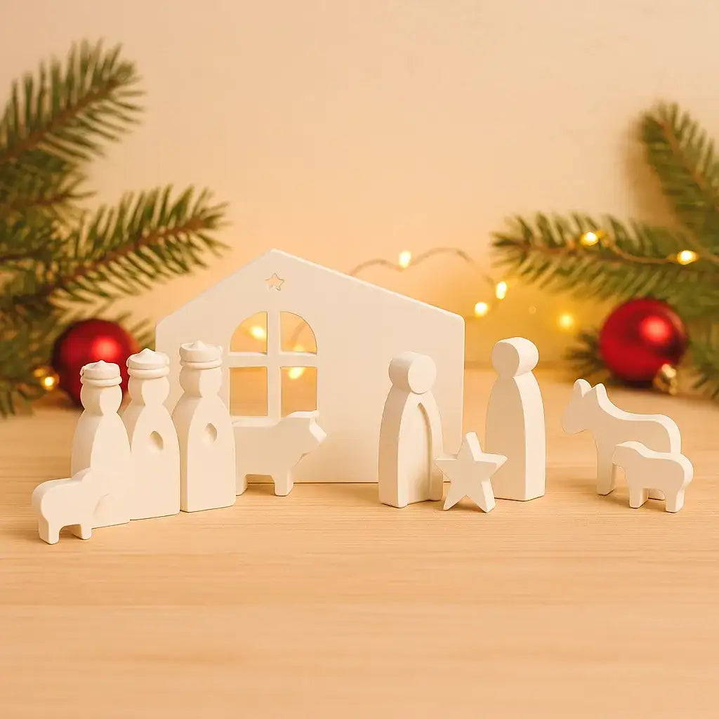 Kleine Weihnachtskrippe von SteinKunstWerk für stilvolle Wohnatmosphäre und bewusste Momente
