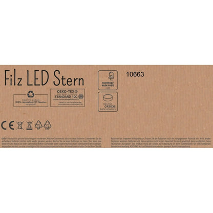 LED-Filzsterne – 3er-Set in Grau & Anthrazit