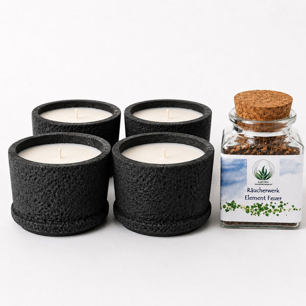 XL Gartenfeuer Bundle Die Glut mit Citronella Kerzen und Räucherwerk Element Feuer für stimmungsvolle Sommerabende im Garten